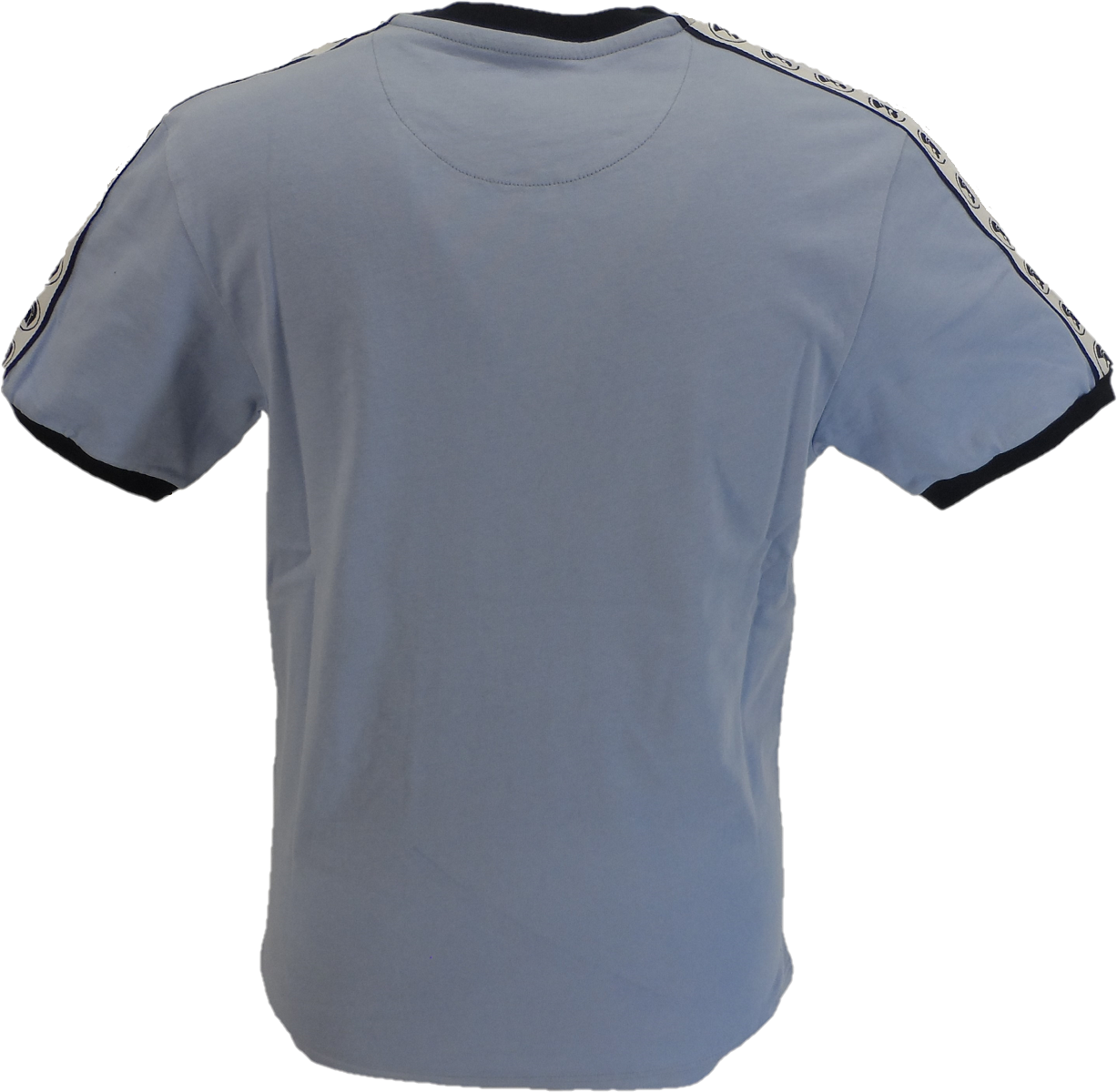 Trojan Records Mens Sky Blue Taped Sleeve Cotton Ringer T-Shirt