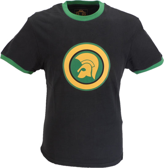 T-shirt Trojan Records nera con casco classico 100% cotone