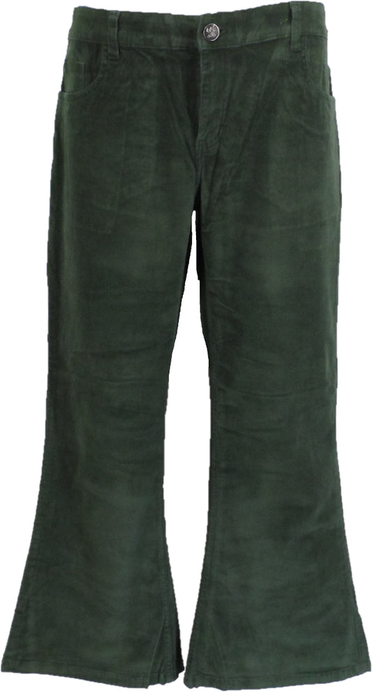 Run & Fly Mens Vintage 60s 70s Retro Forest Green Bell Bottom Super Flares