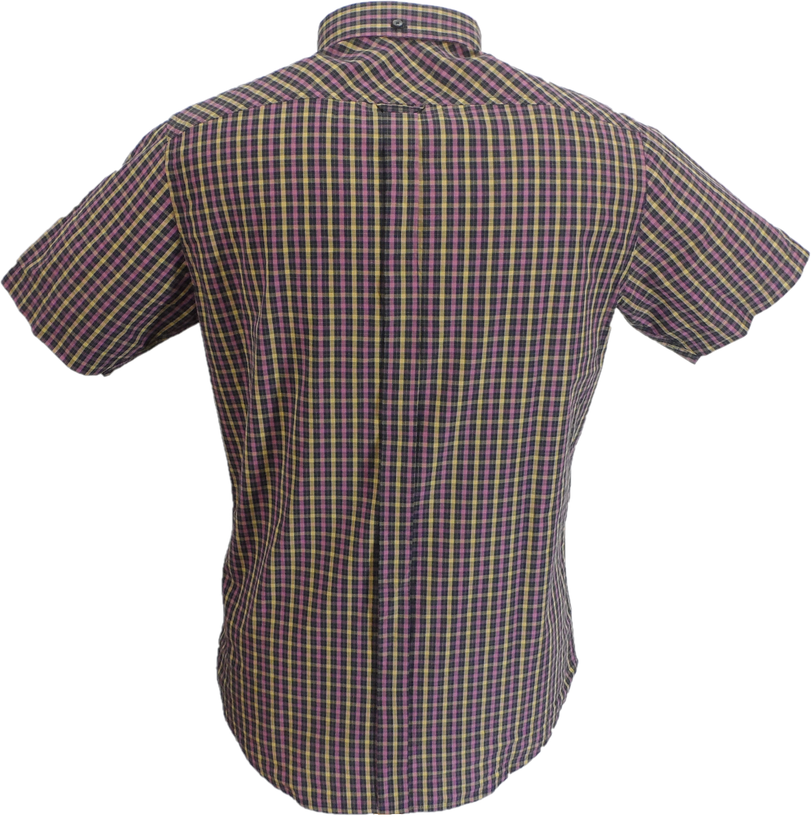 Ben Sherman Mens Grape Gingham Check Short Sleeved Shirts …