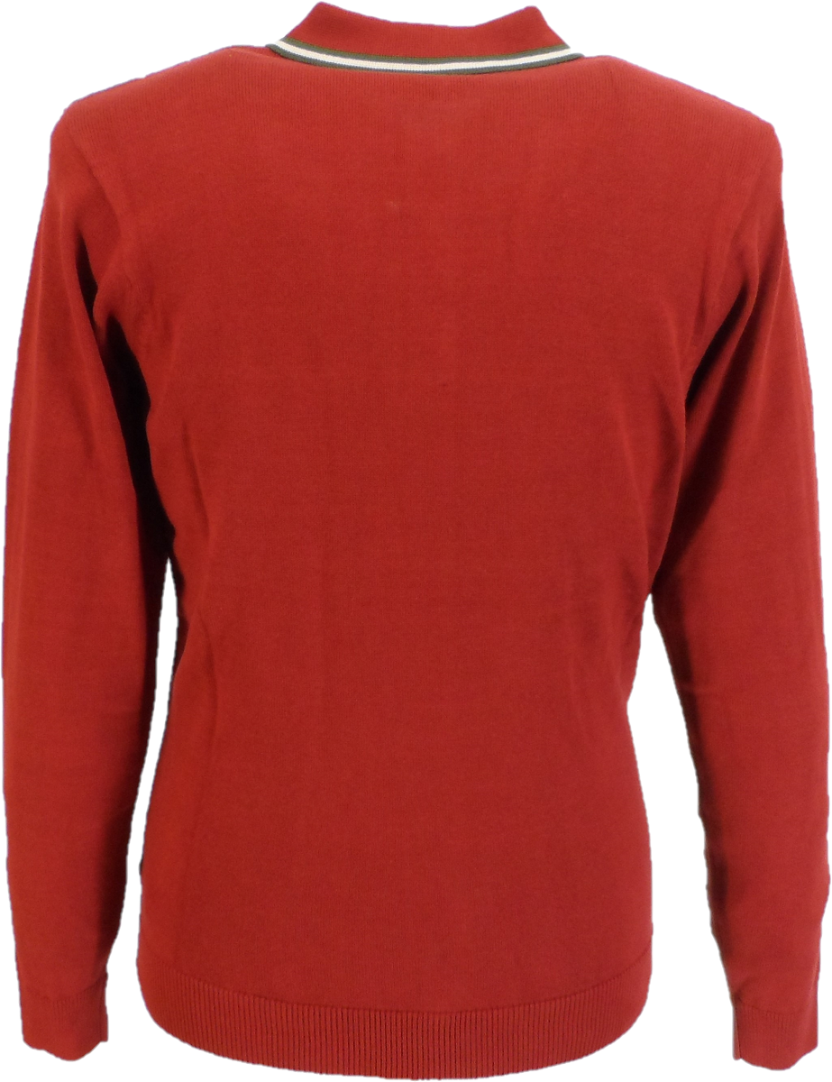 قميص بولو محبوك كلاسيكي للرجال من Gabicci Rosso Red Ernest