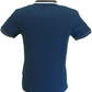 Ska & Soul Mens Navy Blue Dogtooth Panel Polo Shirt