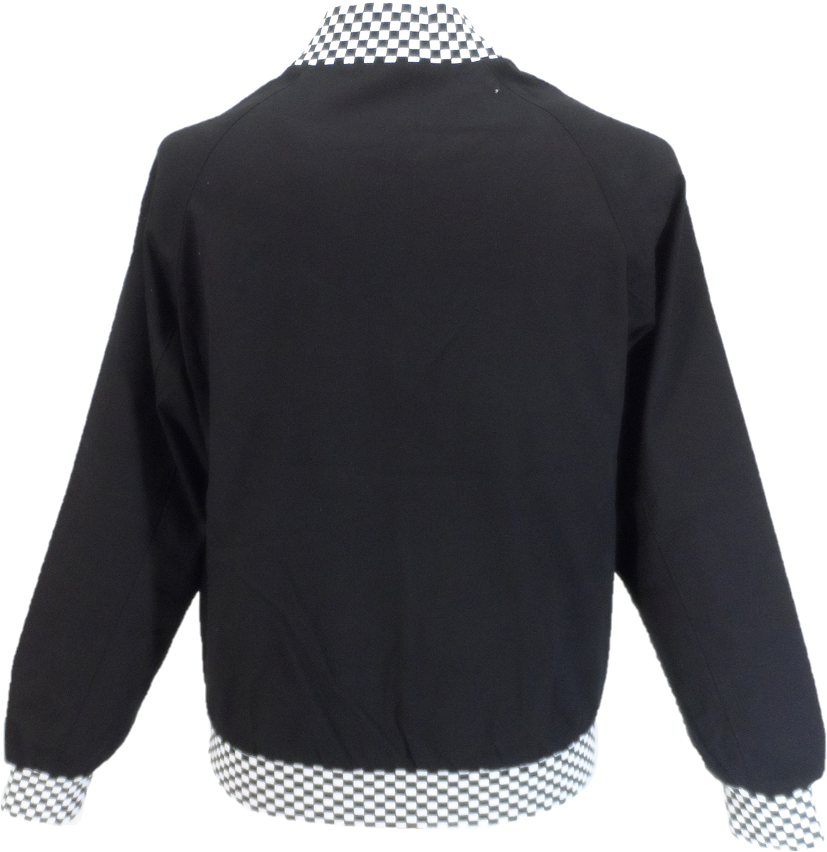 Trojan Mens Black Checkerboard Classic Harrington Monkey Jacket