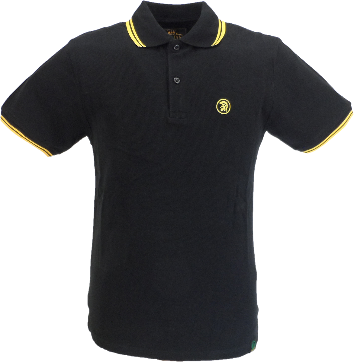 Trojan Records Herre Sort med Mustard Twin Tipped Polo Shirt