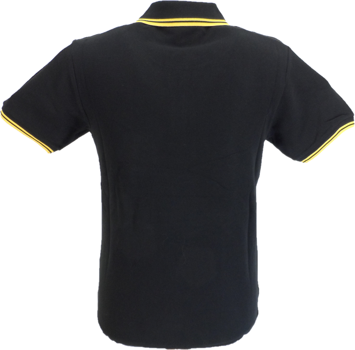 Trojan Records Mens Black with Mustard Twin Tipped Polo Shirt
