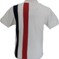 Trojan Mens Ecru Cut and Sew Striped Panel Polo Shirt
