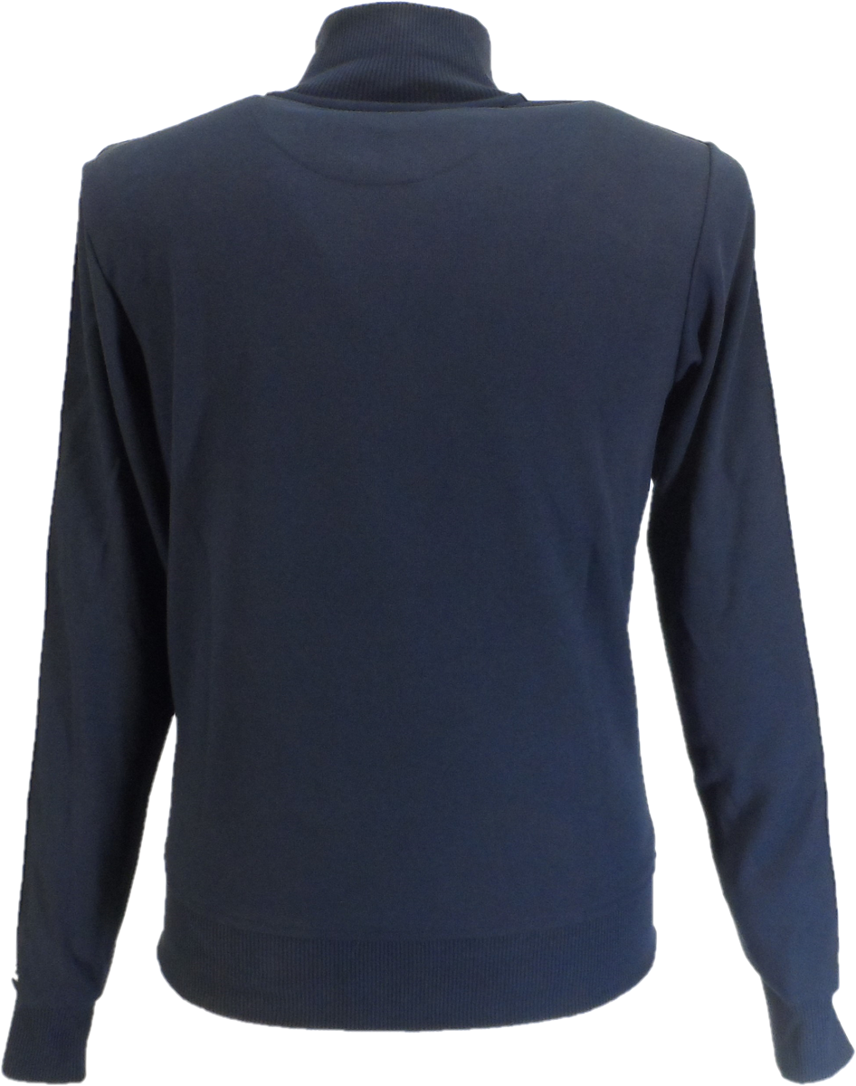 قمصان Trojan ريكوردز للرجال ذات أكمام مسجلة باللون الأزرق الداكن