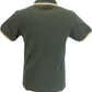 Trojan Records Mens Army Green Twin Tipped Polo Shirt