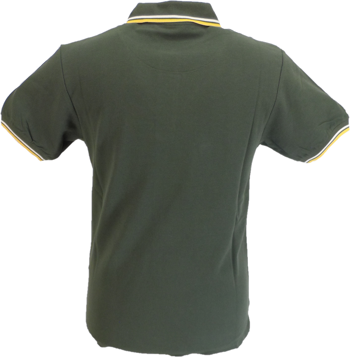 Trojan Records Mens Army Green Twin Tipped Polo Shirt