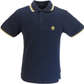 Trojan Records Mens Navy Blue Twin Tipped Polo Shirt
