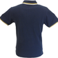 Trojan Records Mens Navy Blue Twin Tipped Polo Shirt