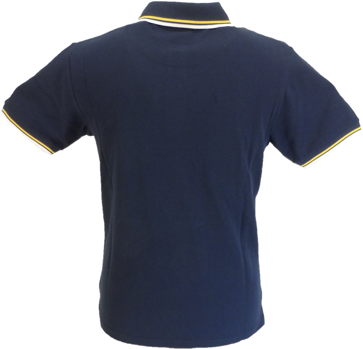 Trojan Records Mens Navy Blue Twin Tipped Polo Shirt