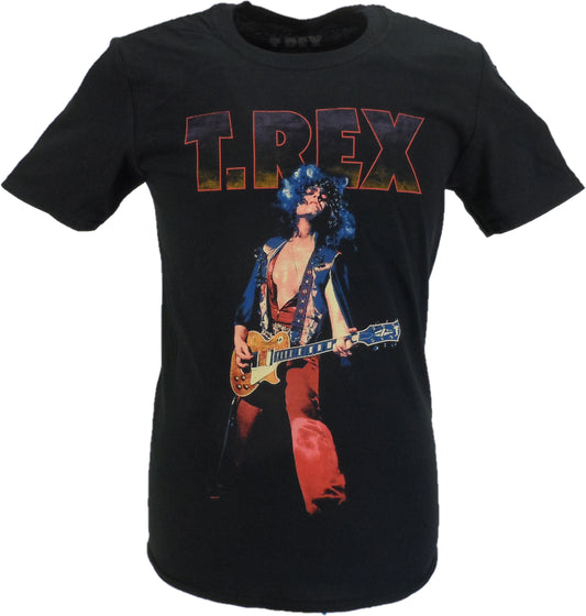 Maglietta ufficiale nera da uomo T Rex Bolan Rockin