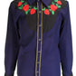 Mazeys Marineblaue Herren-Western-Rose-Cowboy-Vintage-/Retro-Hemden