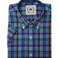 Relco Mens Multi Checked Short Sleeved Button Down Shirts