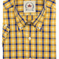 Relco Mens Yellow Gingham Checked Short Sleeved Button Down Shirts