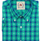 Relco grün karierte kurzärmelige Button-Down-Hemden für Herren