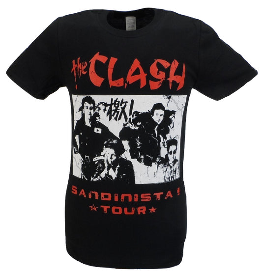 Camiseta oficial negra para hombre The Clash sandinista tour