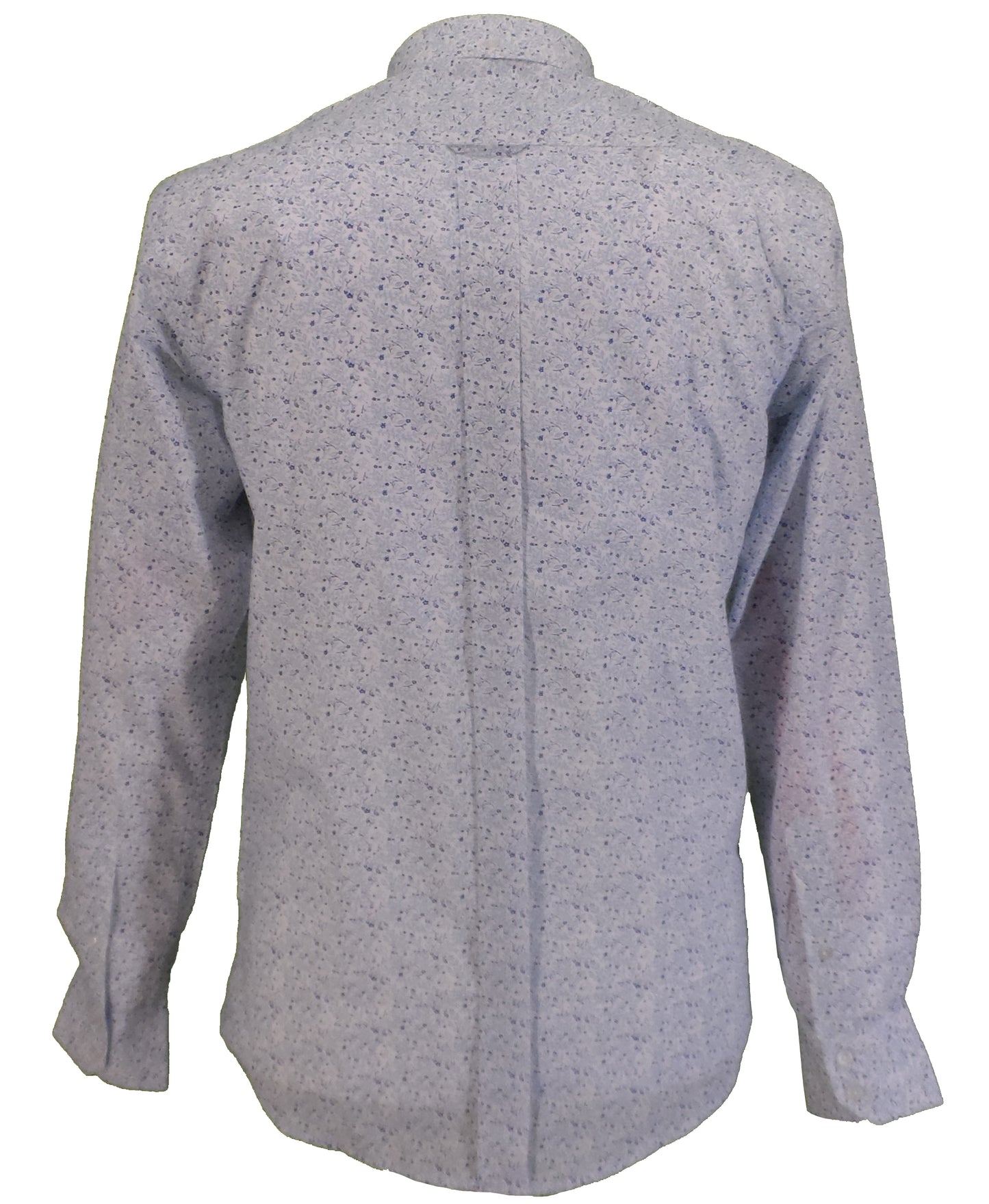 Weiße, langärmlige Button-Down-Hemden aus Baumwolle mit Blumenmuster Relco