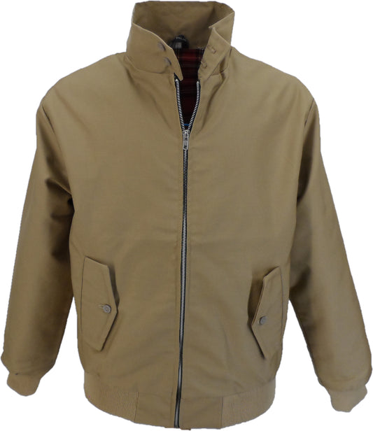 Klassische Harrington-Jacke im Retro-Mod-Stil für Herren in Kamelbeige