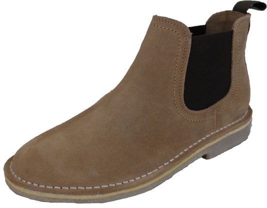 Hush Puppies Mens Sand Real Suede Chelsea Desert Boots