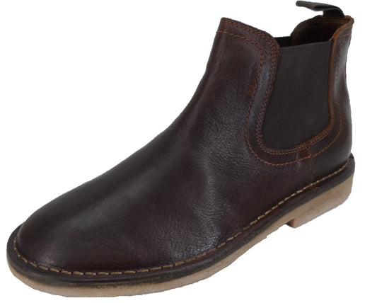 Hush Puppies Herren-Chelsea-Wüstenstiefel aus braunem Leder