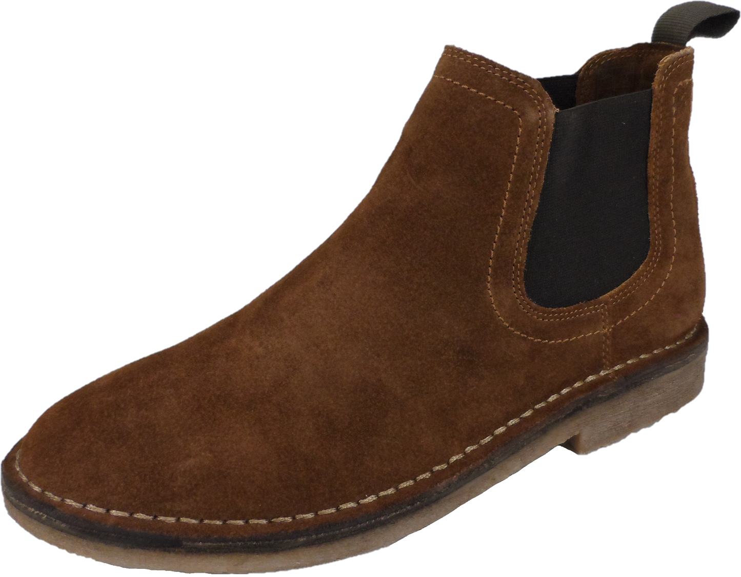 Hellbraune Chelsea-Wüstenstiefel für Herren von Hush Puppies aus echtem Wildleder