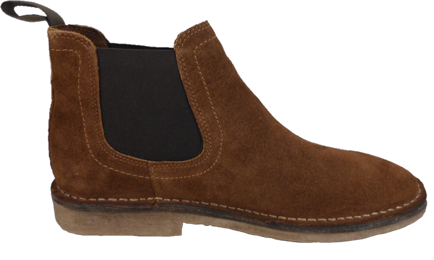 Botas safari Chelsea de ante auténtico color tostado para hombre Hush Puppies