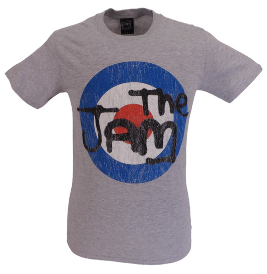Mens Grey Distressed Logo Official The Jam T Shirt