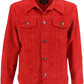 Run & Fly da uomo, giacca da camionista western in cordoncino rosso vintage anni '60