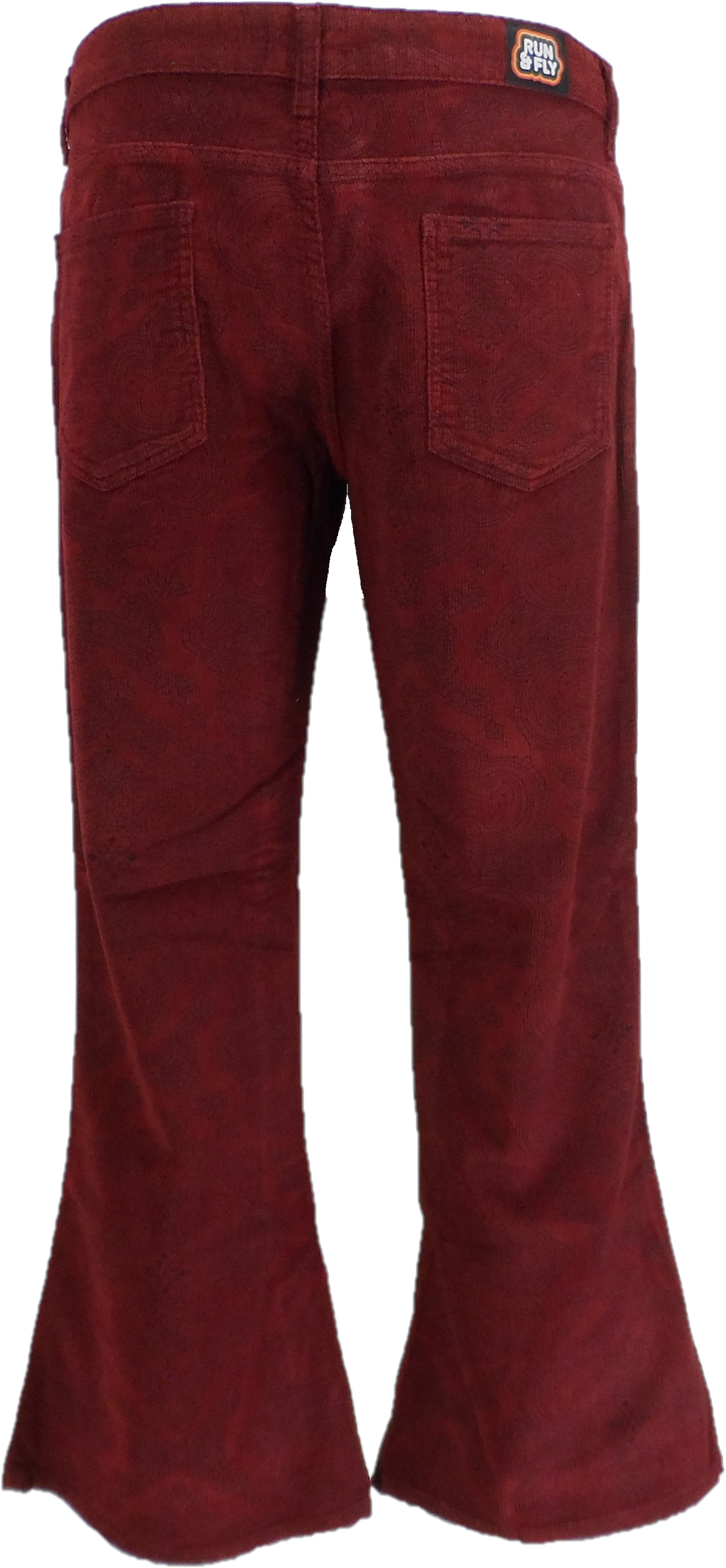 Run & Fly Mens Port Vintage Jimi Hendrix Paisley Retro Bellbottom Flares