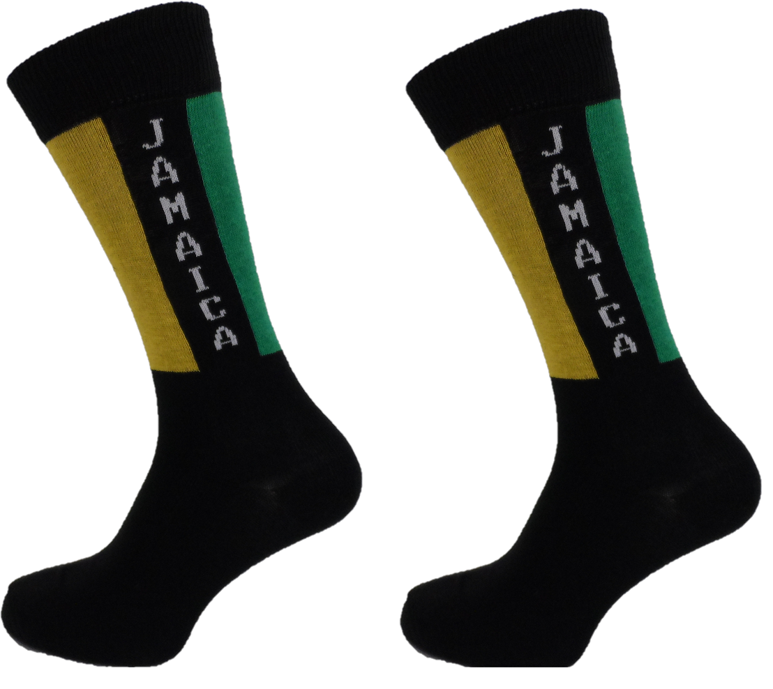 Mens 2 Pair Pack of Jamaica Retro Socks