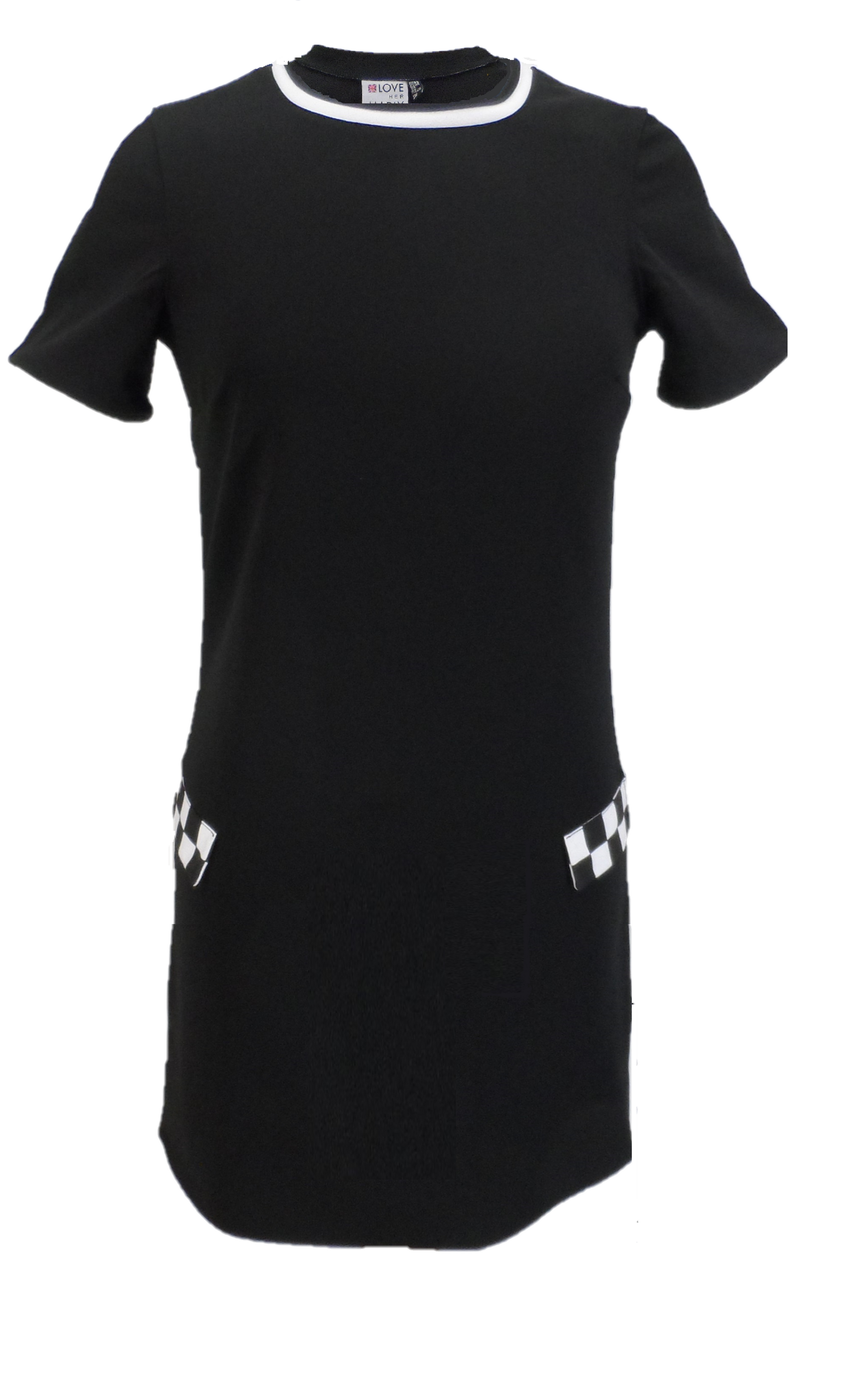 LHM Ladies 60s Retro Ska Vintage Black Mini Dress UK Mazeys UK LHM Ladies 60s Retro Ska Vintage Black Mini Dress UK Mazeys UK