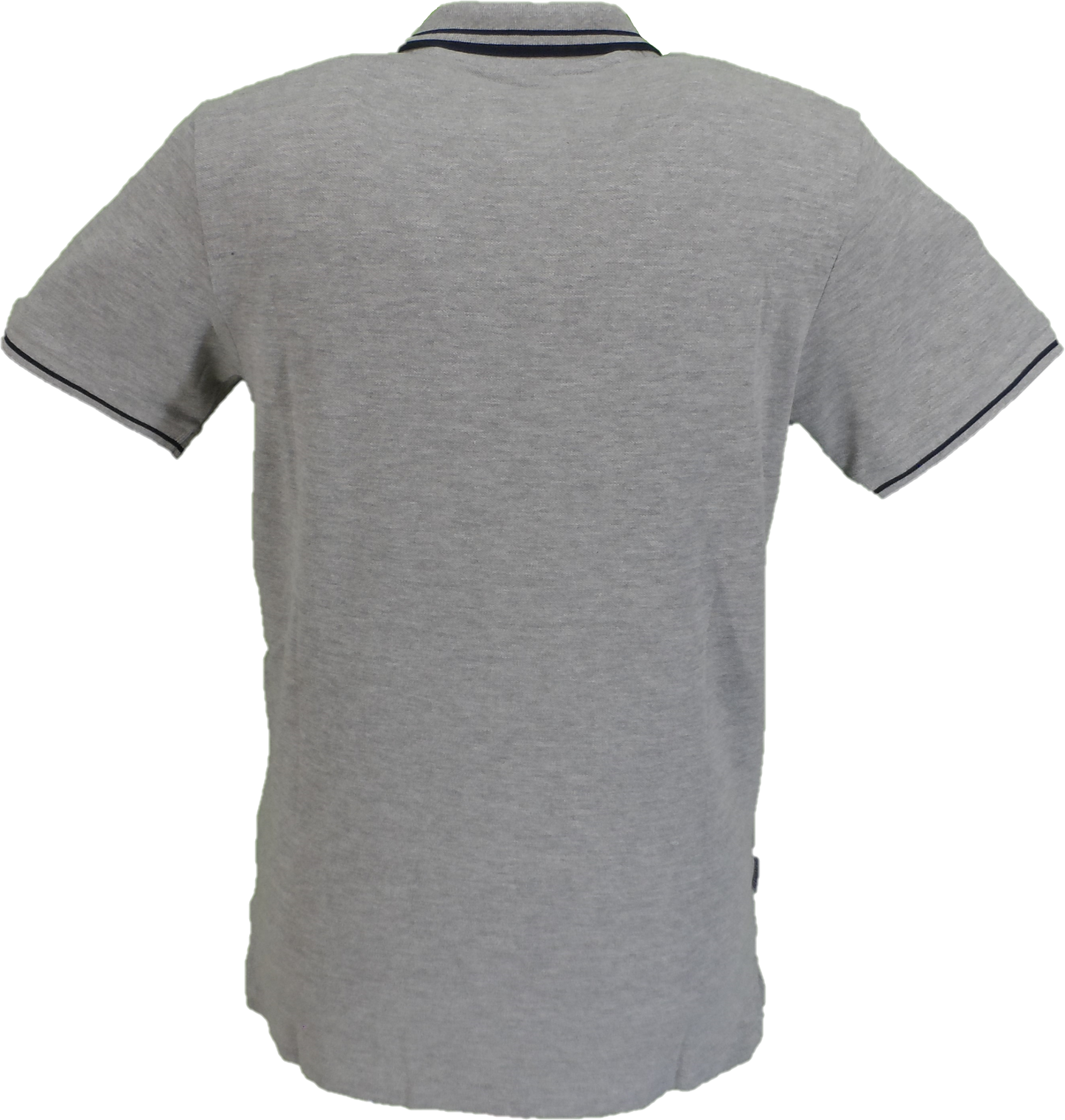Lambretta Mens Grey/Navy Retro 100% Cotton Polo Shirt