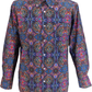 Mens 60s 70s Retro Mod Multi Paisley Shirt