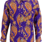 Mens 70s Purple Psychedelic Paisley Shirt