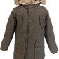 Mens Khaki Fishtail Fully Sherpa Lined Parka Coat