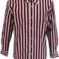 Mazeys Retro Mod Vintage Bordeaux/Hvid Stribe Button Down Skjorter