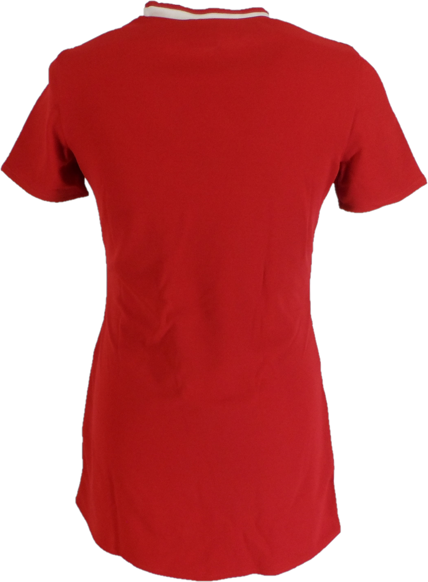Ladies Retro Molly Red with White Mod Dress