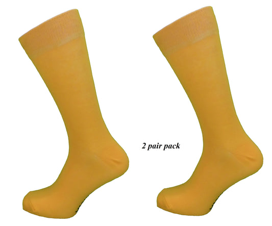 Senfgelbe Retro- Socks für Herren im 2er-Pack