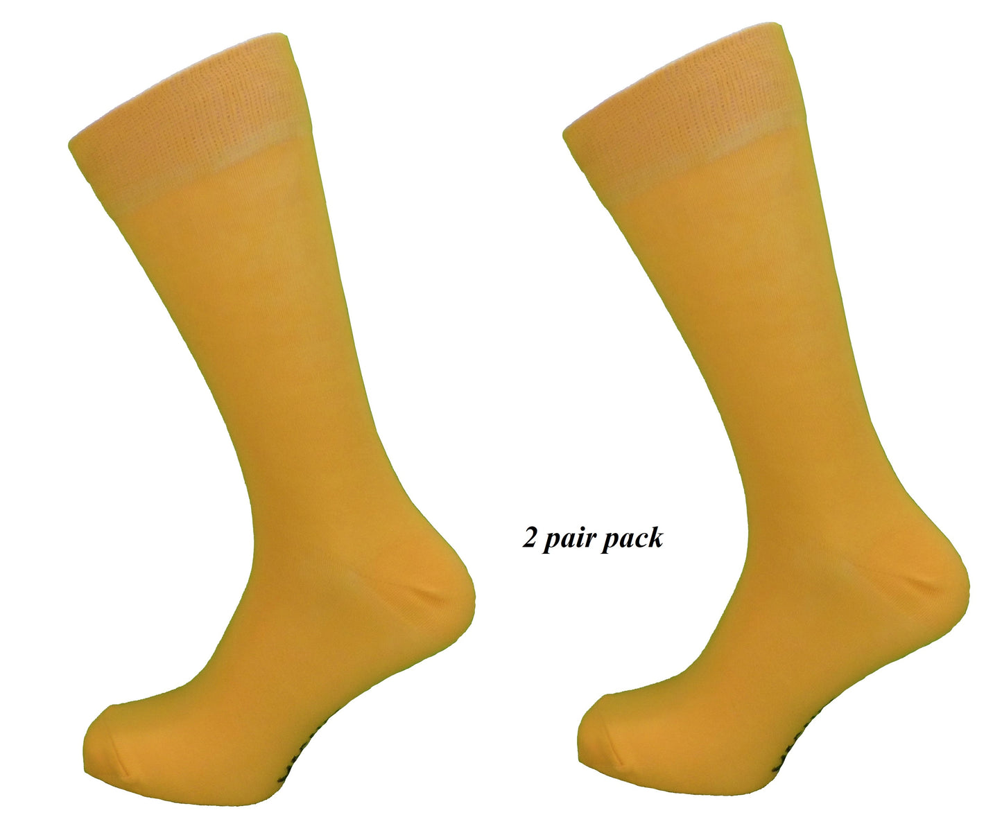 Mens 2 Pair Pack Mustard Yellow Retro Socks