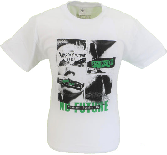 Weißes offizielles Herren-T-Shirt „Sex Pistols No Future“.
