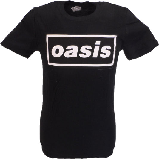 Mens Official Licensed Oasis Black Decca Logo T Shirt