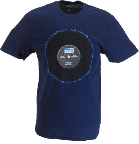 Herre Officially Licensed Oasis Blue Live Forever T-Shirts