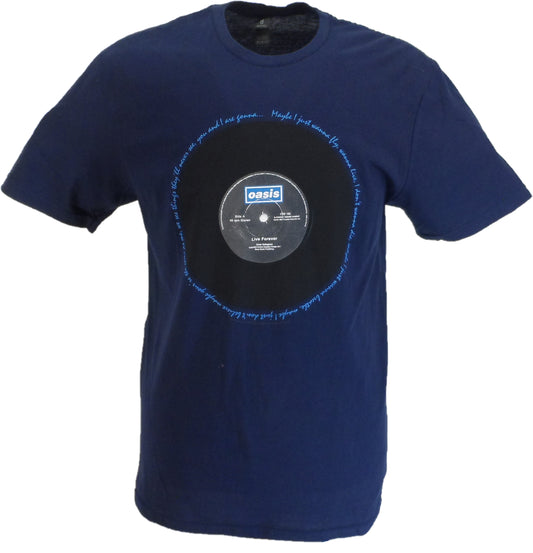 Mens Officially Licensed Oasis Blue Live Forever T Shirts