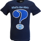 Mens Official Licensed Oasis Navy Blue Whats The Story T Shirt
