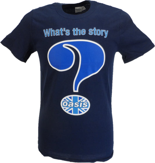 Herre officiel licenseret Oasis marineblå whats the story t-shirt
