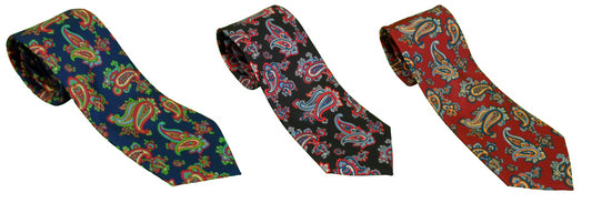 Handgefertigte Herren-Krawatten im Mod-Stil mit Paisleymuster Mazeys