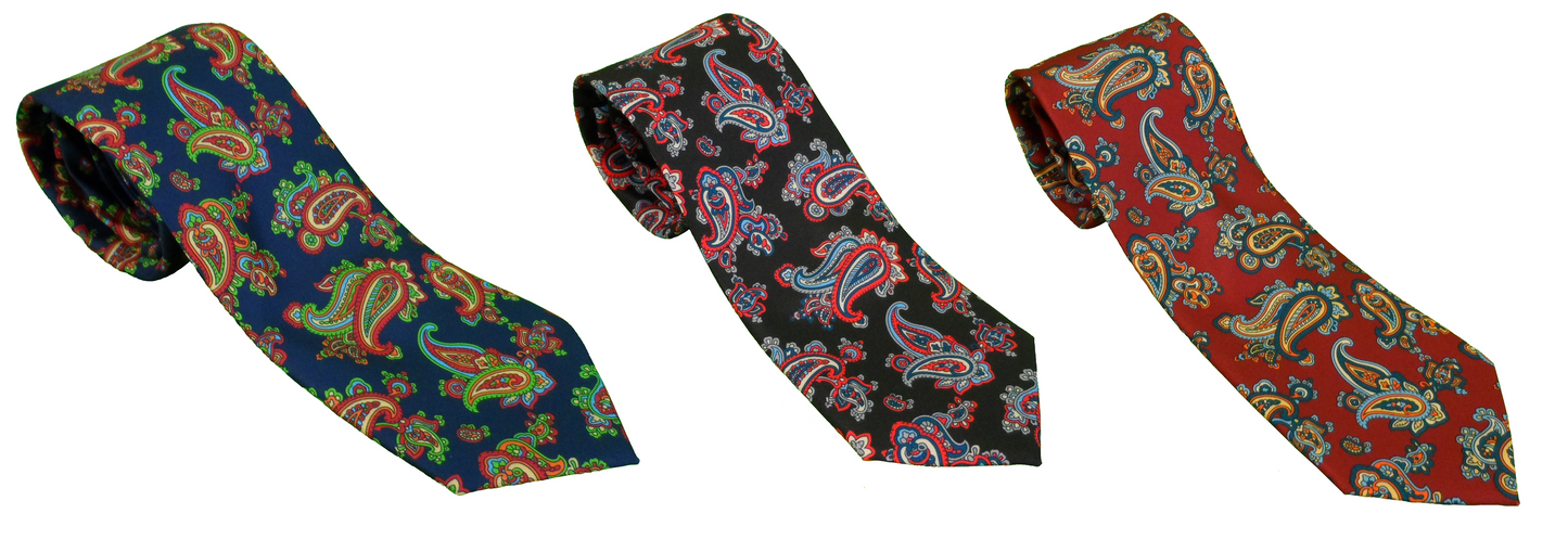 Mazeys Mens Handmade Mod Style Paisley Ties