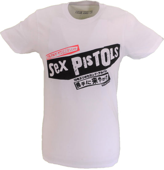 Camiseta oficial blanca para hombre Sex Pistols Filthy Lucre Tour Japan